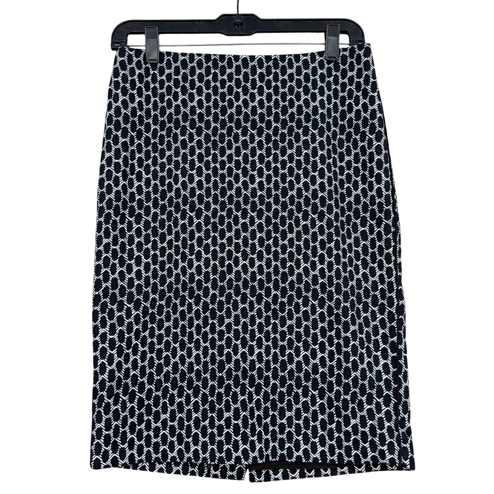 Adrianna Papell Pencil Skirt Women 2‎ Cotton Elastane Black White Geometric